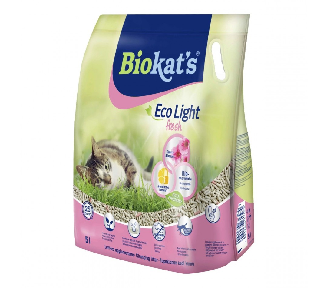 Biokat's Eco Light Fresh Cherry Blossom Pelet Kedi Kumu 5 lt