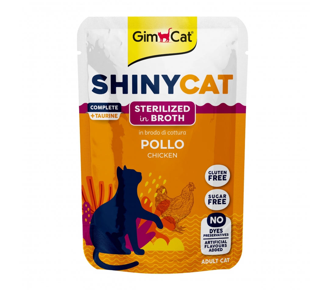 Shinycat Pouch Sterilized Chicken (Tavuk) Kısırlaştırılmış kediler için Kedi Maması 70 gr