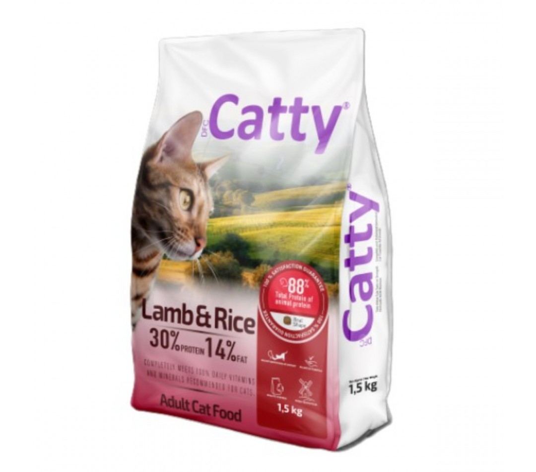 Catty Kuzu Etli Pirinçli Yetişkin Kedi Maması 1.5 Kg