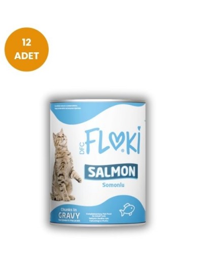 Floki Somonlu Yetişkin Kedi Konservesi 400gr x 12 Adet