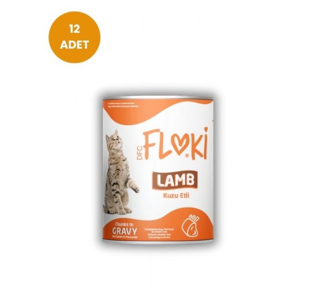 Floki Kuzu Etli Yetişkin Kedi Konservesi 400gr x 12 Adet