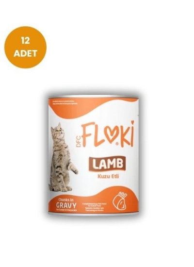 Floki Kuzu Etli Yetişkin Kedi Konservesi 400gr x 12 Adet