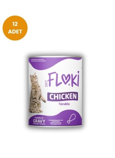 Floki Tavuklu Yetişkin Kedi Konservesi 400gr x 12 Adet