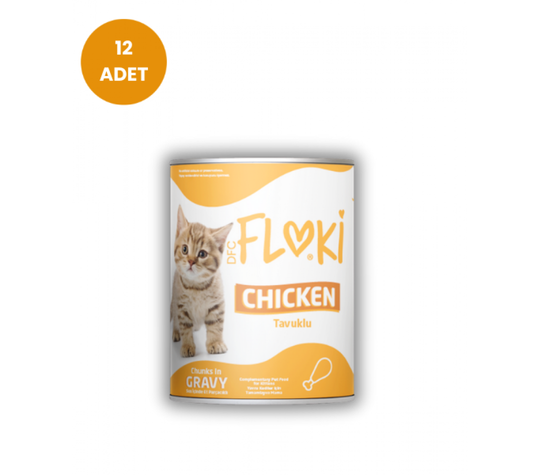Floki Tavuklu Yavru Kedi Konservesi 400gr x 12 Adet