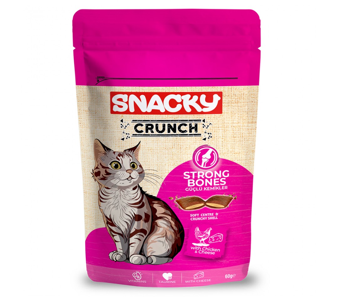 Snacky Kedi Crunch Ödül Strong Tavuk-Peynir 60gr