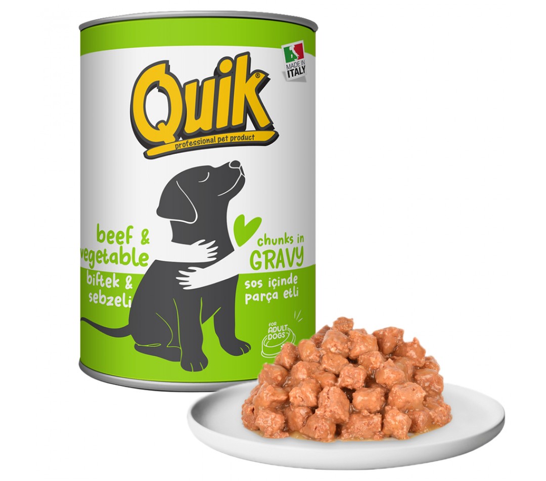 Quik Köpek Biftek-Sebze Konserve 415 gr