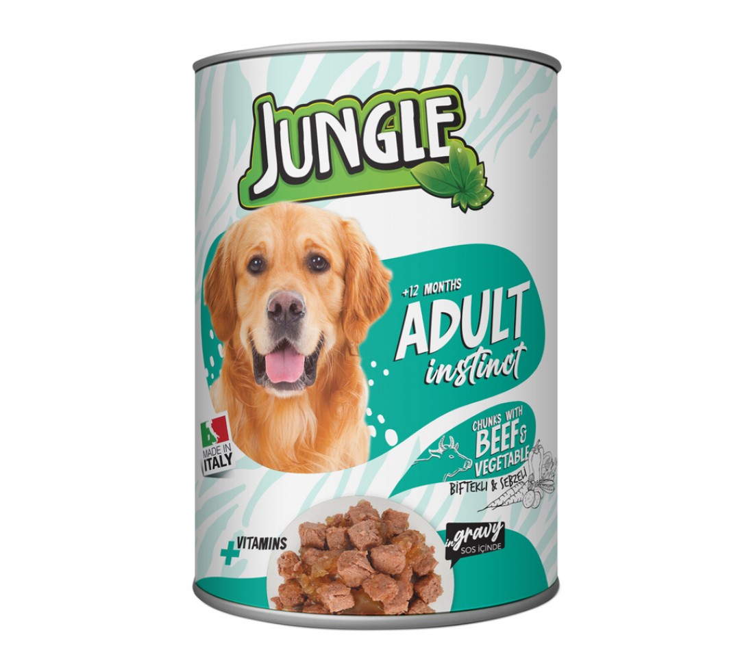 Jungle Köpek Kuzu Etli-Av Hayvanı Konserve 415 gr