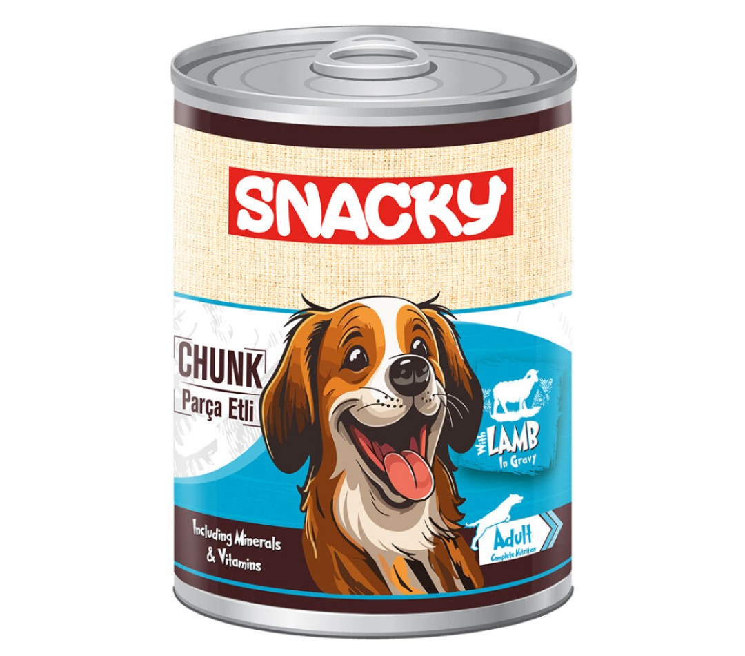 Snacky Az Tahıllı Chunk Konserve Kuzu Etli Yetişkin Köpek  400 gr