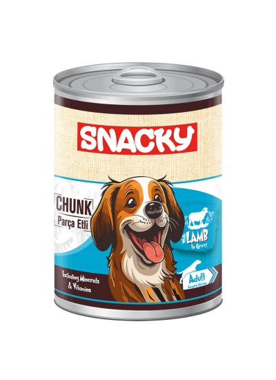 Snacky Az Tahıllı Chunk Konserve Kuzu Etli Yetişkin Köpek  400 gr