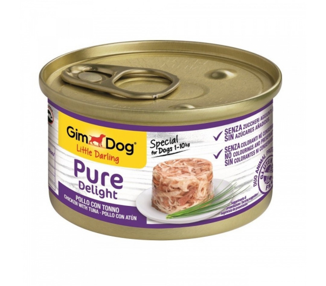 GimDog Little Darling Pure Delight Konserve Köpek Maması - Tavuklu Tuna Balıklı 85gr