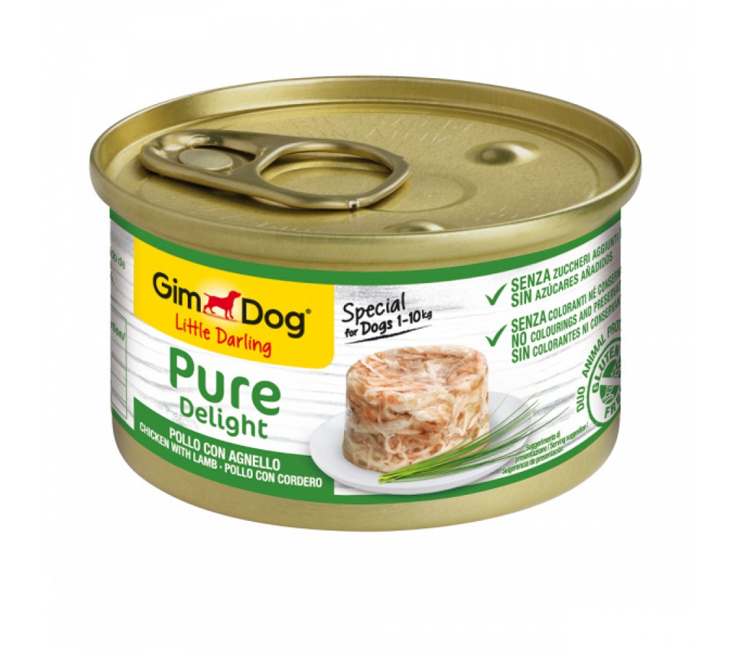 GimDog Little Darling Pure Delight Konserve Köpek Maması - Tavuklu Kuzulu 85gr