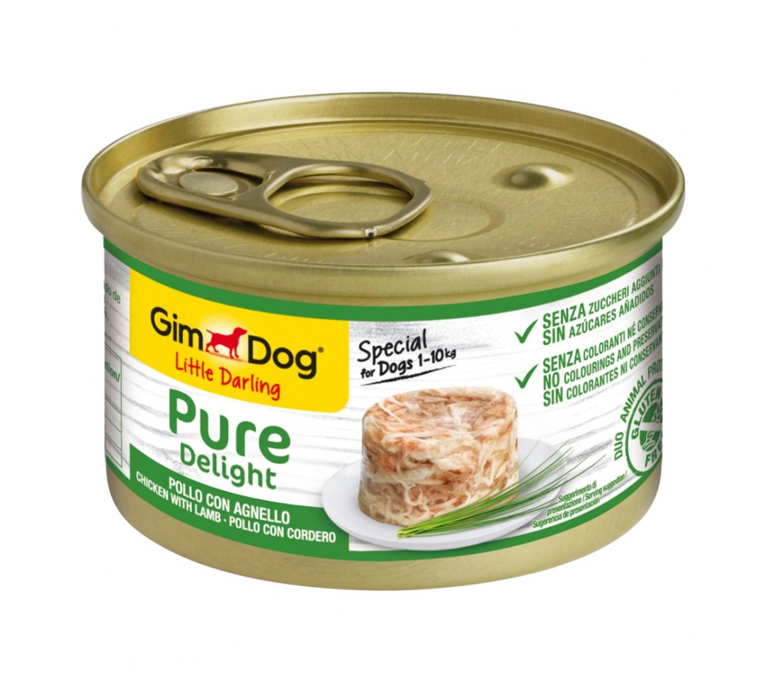 GimDog Little Darling Pure Delight Konserve Köpek Maması - Tavuklu Kuzulu 150gr