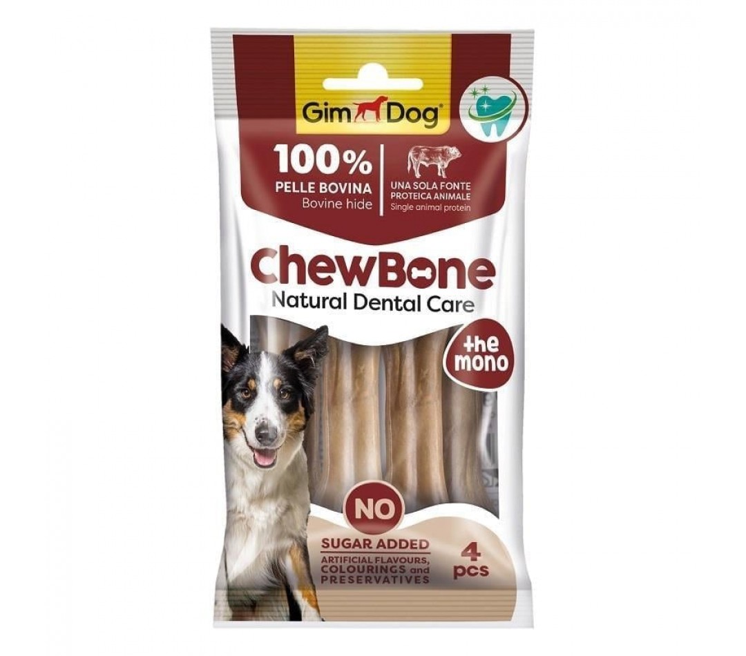 GimDog Chew Bones Press Köpek Çiğneme Kemiği 3,5’’ 80 Gr 4lü Naturel