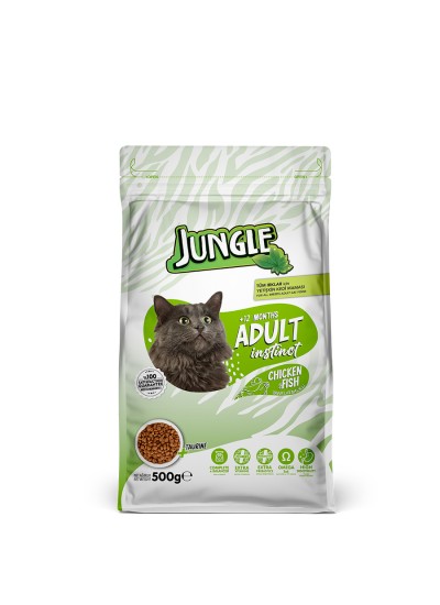 Jungle 500 Gr-8 Adet Tavuk-Balık Yetişkin Kedi Maması