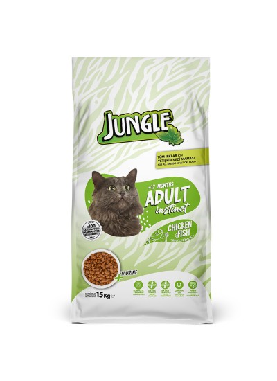 Jungle 15 kg Yetişkin Kedi Maması Tavuklu Balıklı