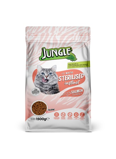 Jungle 1,5 kg  Somonlu SterilKısır Kedi Maması