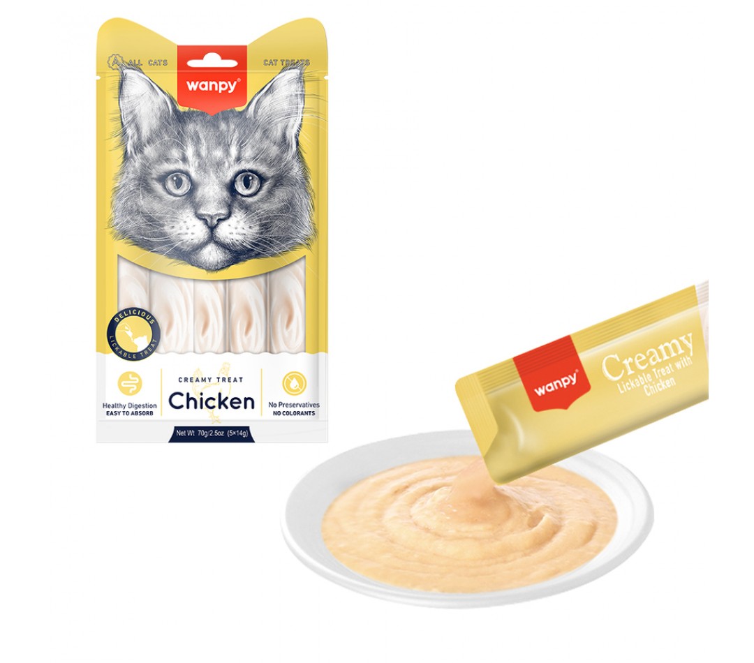 Wanpy Tavuk 12'li-Krema Kedi Ödülü 5x14 gr