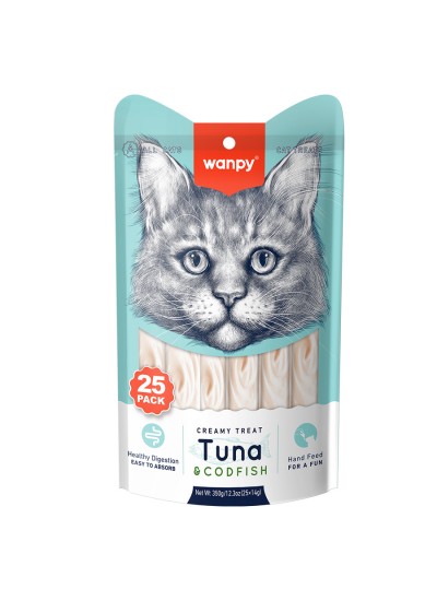 Wanpy Ton&Morina Balıklı 25*14 gr Krema Kedi Ödülü