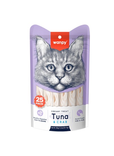 Wanpy Ton Balıklı&Yengeçli 25*14 gr Krema Kedi Ödülü
