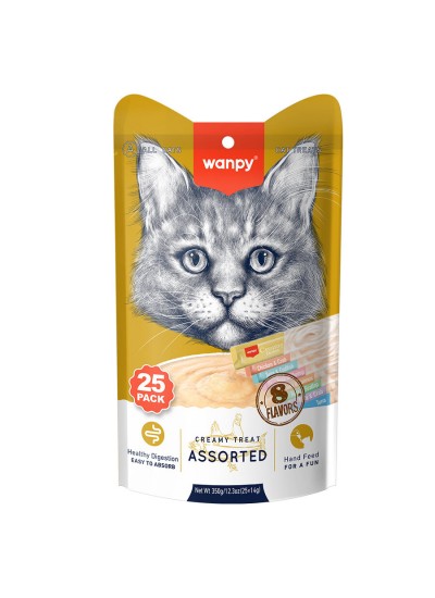 Wanpy Karışık 8 Lezzetli Krema Kedi Ödülü 25*14 gr