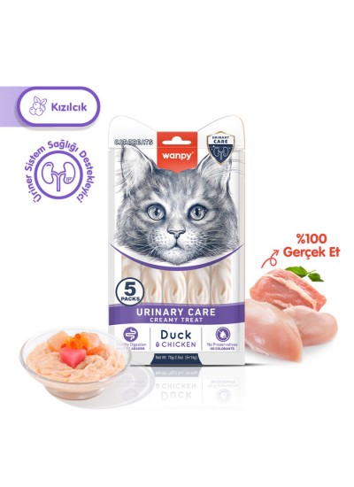 Wanpy Urinary Care Ördek&Tavuk  Kedi Krema Ödülü 5x14gr